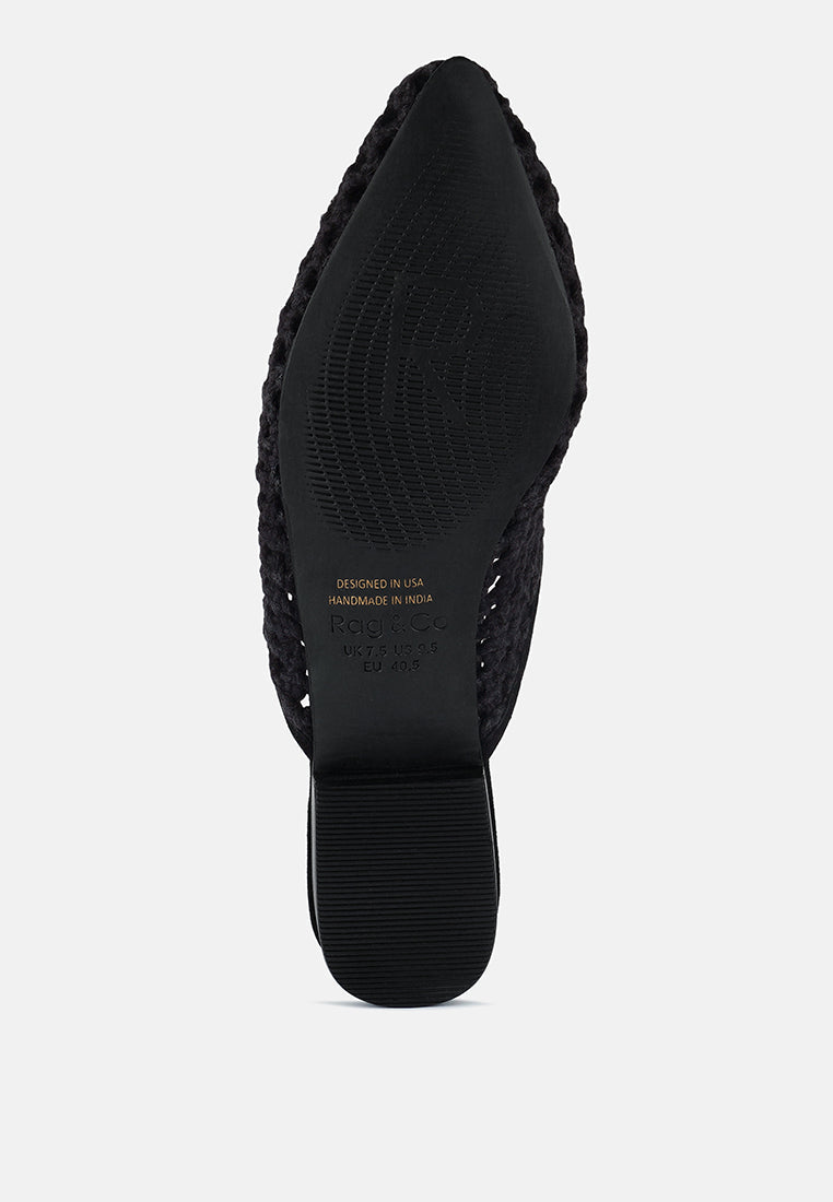 Miriam Woven Metallic Tassel Flat Mules