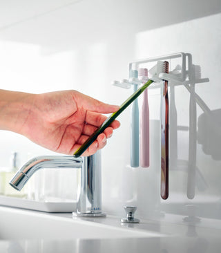 Traceless Adhesive Toothbrush Holder - Steel - By Baano