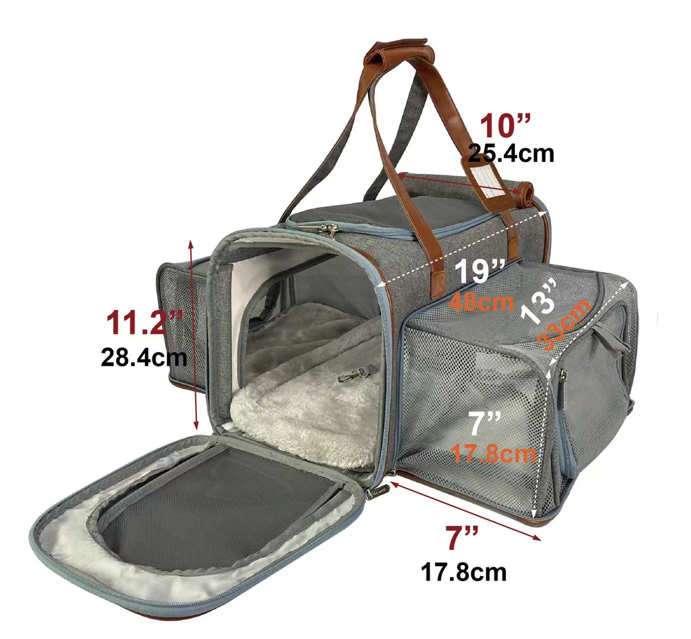 Mr. Peanut's Gold Series Big Apple XL Size Airline Compliant Double Expandable Pet Carrier - By Baano