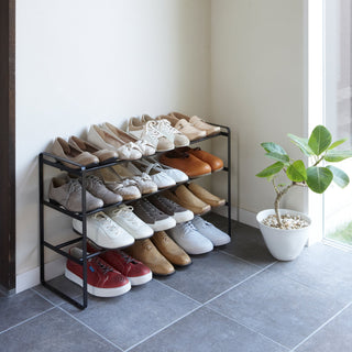 Three-Tier Expandable Shoe Rack (18" H)  - Steel - By Baano