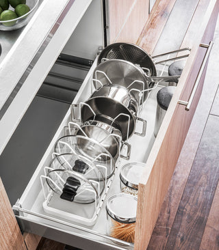 Adjustable Pot Lid Organizer - Steel - By Baano