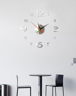 Modern Large 400mm 3D Mirror Surface Wall Clock 3D Wall Sticker Frameless Wall Clock 3D Wall Clock with Mirror Number Stickers for Home Office Decorations Home Office Room Wall Decor Home Decor Wall Clocks Stevvex