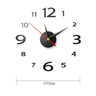 Modern Large 400mm 3D Mirror Surface Wall Clock 3D Wall Sticker Frameless Wall Clock 3D Wall Clock with Mirror Number Stickers for Home Office Decorations Home Office Room Wall Decor Home Decor Wall Clocks Stevvex