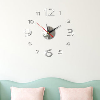Modern Large 400mm 3D Mirror Surface Wall Clock 3D Wall Sticker Frameless Wall Clock 3D Wall Clock with Mirror Number Stickers for Home Office Decorations Home Office Room Wall Decor Home Decor Wall Clocks Stevvex