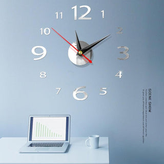 Modern Large 400mm 3D Mirror Surface Wall Clock 3D Wall Sticker Frameless Wall Clock 3D Wall Clock with Mirror Number Stickers for Home Office Decorations Home Office Room Wall Decor Home Decor Wall Clocks Stevvex