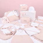 MON BEAU TROUSSEAU | Girls White & Dusty Rose Cotton All-in-One