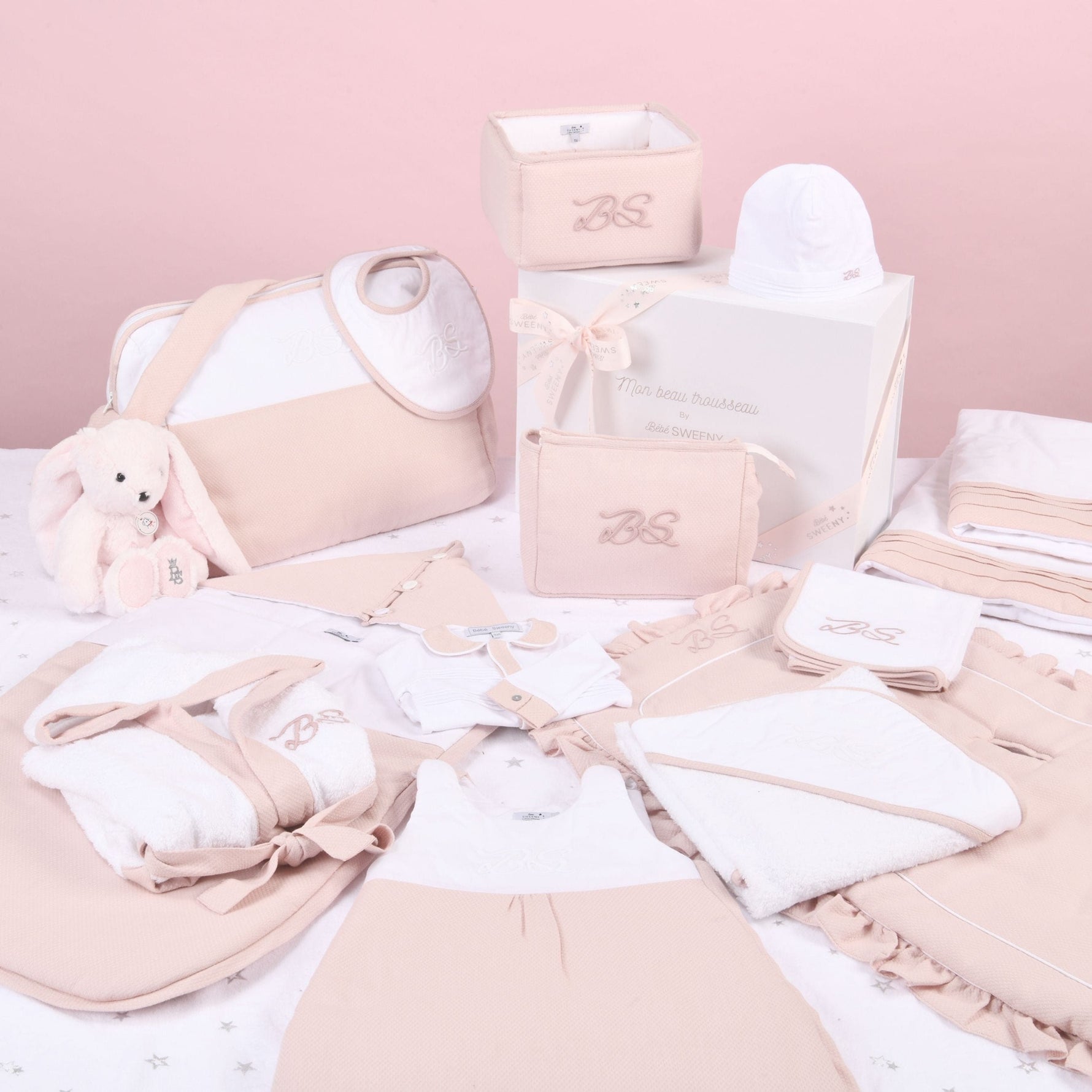 MON BEAU TROUSSEAU | Girls White & Dusty Rose Cotton All-in-One