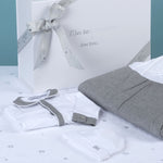 MON BEAU TROUSSEAU | Boys White & Grey Cotton All-in-One