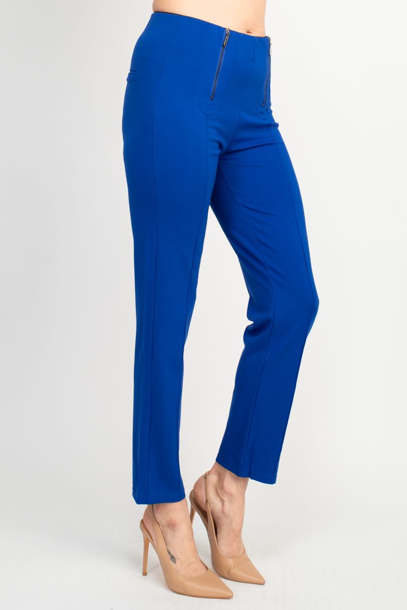 Nicole Miller Banded Mid Waist Solid Millennium Pant - Surf the Web - Glamourous Grace