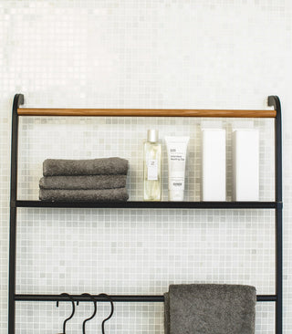 Leaning Storage Ladder With Shelf (63" H)  - Steel - By Baano