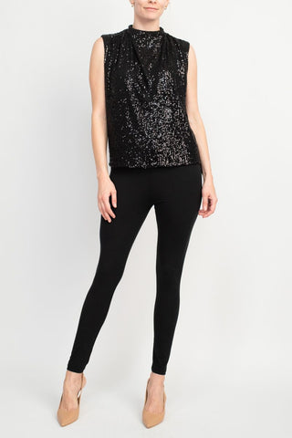 Nicole Miller Gemma All Over Sequin Sleeveless Top - Glamourous Grace