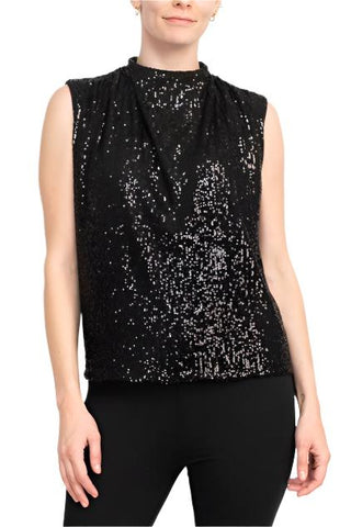 Nicole Miller Gemma All Over Sequin Sleeveless Top - Glamourous Grace
