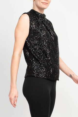 Nicole Miller Gemma All Over Sequin Sleeveless Top - Glamourous Grace