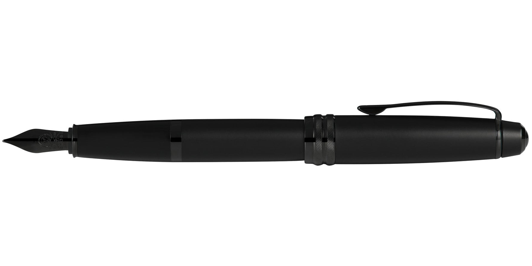 Bailey™ Matte Black Lacquer Stainless Steel Medium Nib Fountain Pen - By Baano