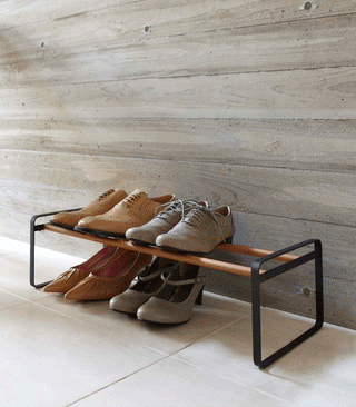 Stackable Shoe Rack (7" H)  - Steel + Wood - By Baano