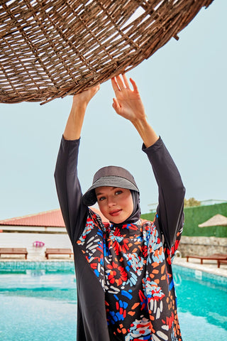 Woven Black Burkini Modest Swimwear M2313 - By Baano