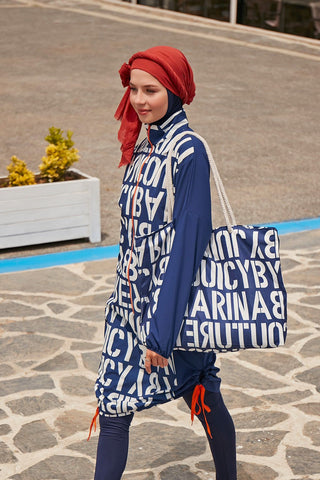 Woven Navy Burkini Modest Swimwear M2301-1 - By Baano
