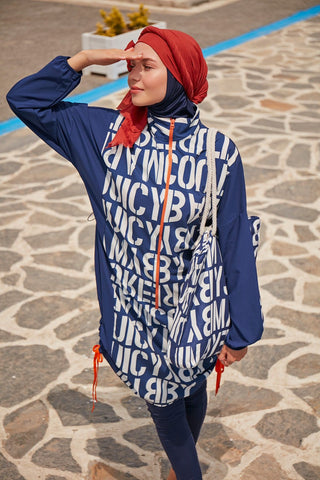 Woven Navy Burkini Modest Swimwear M2301-1 - By Baano