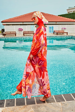 Lycra Orange Burkini Modest Swimwear M2317 - By Baano