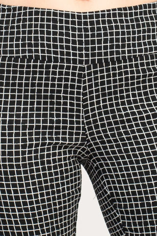 Zac & Rachel Black White Irregular Mini Square Print Fitted Pants - Glamourous Grace