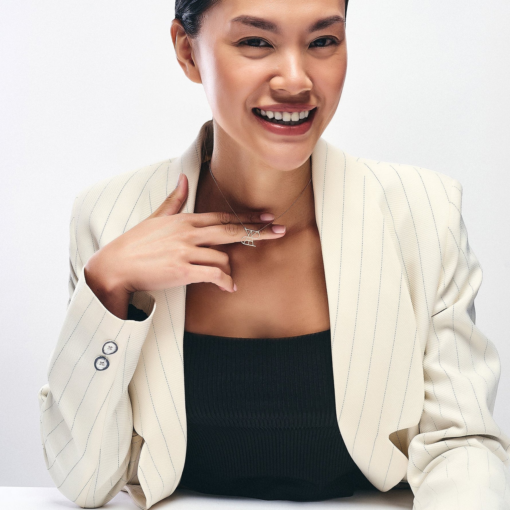 Name Logo Necklace - Sterling Silver