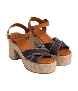 Nana Platform Sandals in Black Naughty Monkey