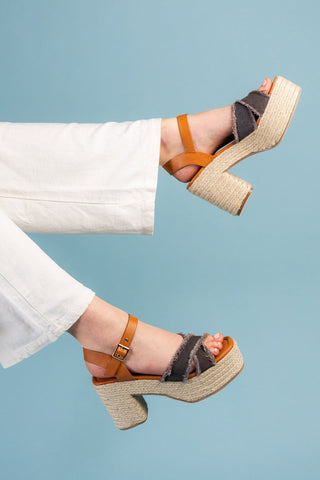 Nana Platform Sandals in Black Naughty Monkey