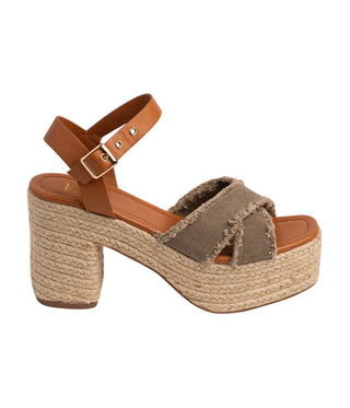Nana Platform Sandals in Khaki Naughty Monkey