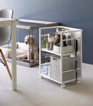 Two-Tier Hideaway Storage Cart (24" H)  - Steel - By Baano