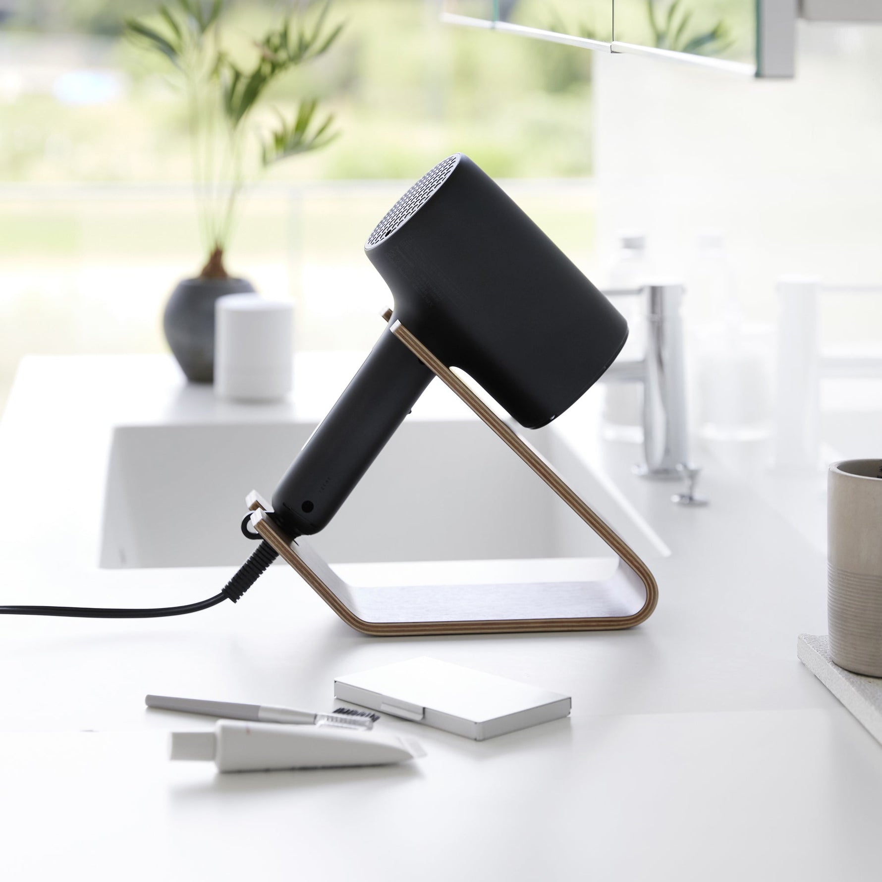 Hair Dryer and Iron Stand - Wood - By Baano