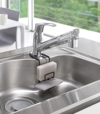 Faucet-Hanging Sponge Holder - Double - Steel - By Baano