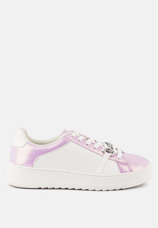 Nemo Contrasting Metallic Faux Leather Sneakers
