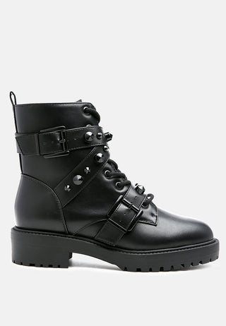 Nevada Studded Buckle Ankle Boots