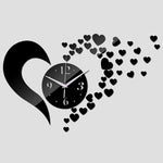 New Arrival Lovely Art Clock Wall Clock Living Room 3D Frameless Acrylic Mirror Sticker Wall Clock Home Modern Love Creative Adjustable Silent Wall Art Clocks for Home Office Decorations Quartz Acrylic Clocks Mirror Watch Stevvex