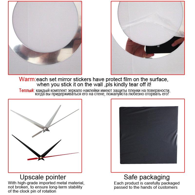 New Arrival Lovely Art Clock Wall Clock Living Room 3D Frameless Acrylic Mirror Sticker Wall Clock Home Modern Love Creative Adjustable Silent Wall Art Clocks for Home Office Decorations Quartz Acrylic Clocks Mirror Watch Stevvex