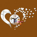 New Arrival Lovely Art Clock Wall Clock Living Room 3D Frameless Acrylic Mirror Sticker Wall Clock Home Modern Love Creative Adjustable Silent Wall Art Clocks for Home Office Decorations Quartz Acrylic Clocks Mirror Watch Stevvex