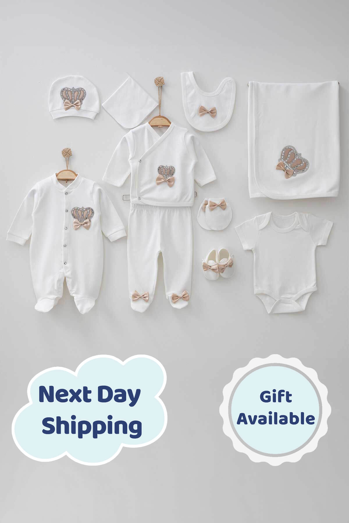Henry Powder Newborn Coming Home Set (10 pcs) - By Baano