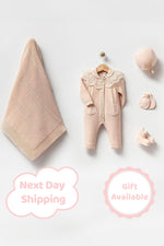 Adrian Beige Knit Newborn Coming Home Set (5 pcs) - By Baano