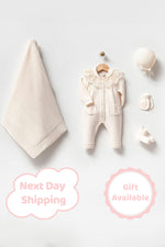 Adrian Cream Knit Newborn Coming Home Set (5 pcs) - By Baano