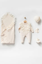 Eva Cream Newborn Knitwear Coming Home Set (5 pcs) - By Baano