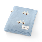 Whimsy Collection - Luxury 100% Cotton Knit Swaddle Baby Blanket Bleu La La