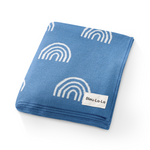 Whimsy Collection - Luxury 100% Cotton Knit Swaddle Baby Blanket Bleu La La