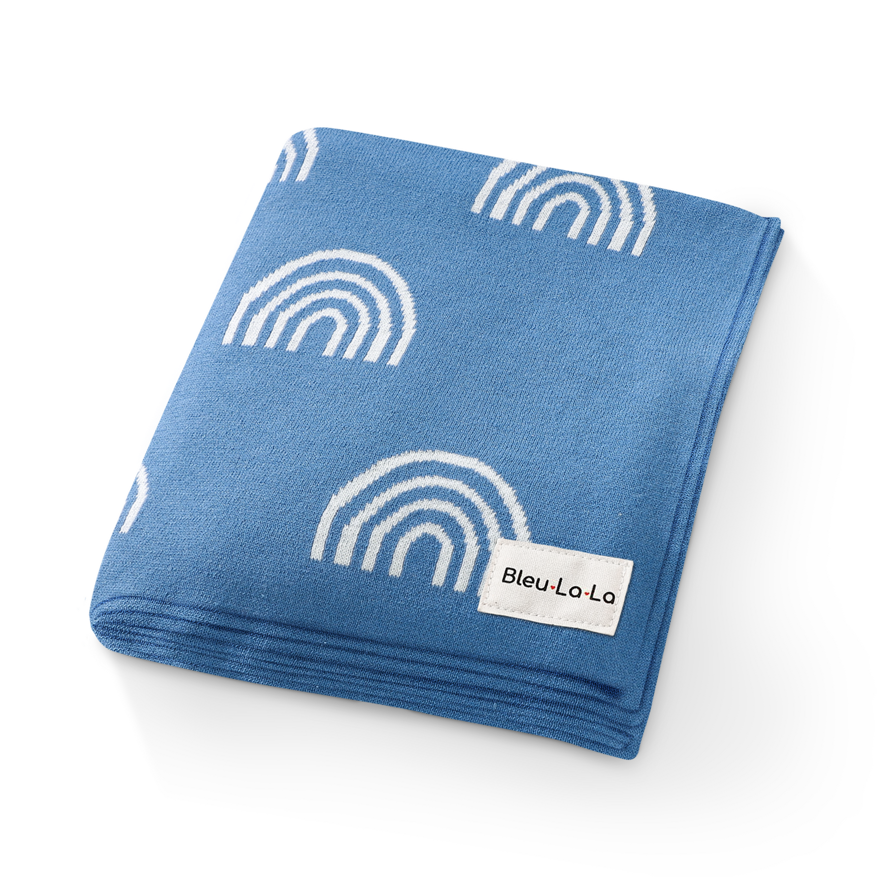 Whimsy Collection - Luxury 100% Cotton Knit Swaddle Baby Blanket Bleu La La