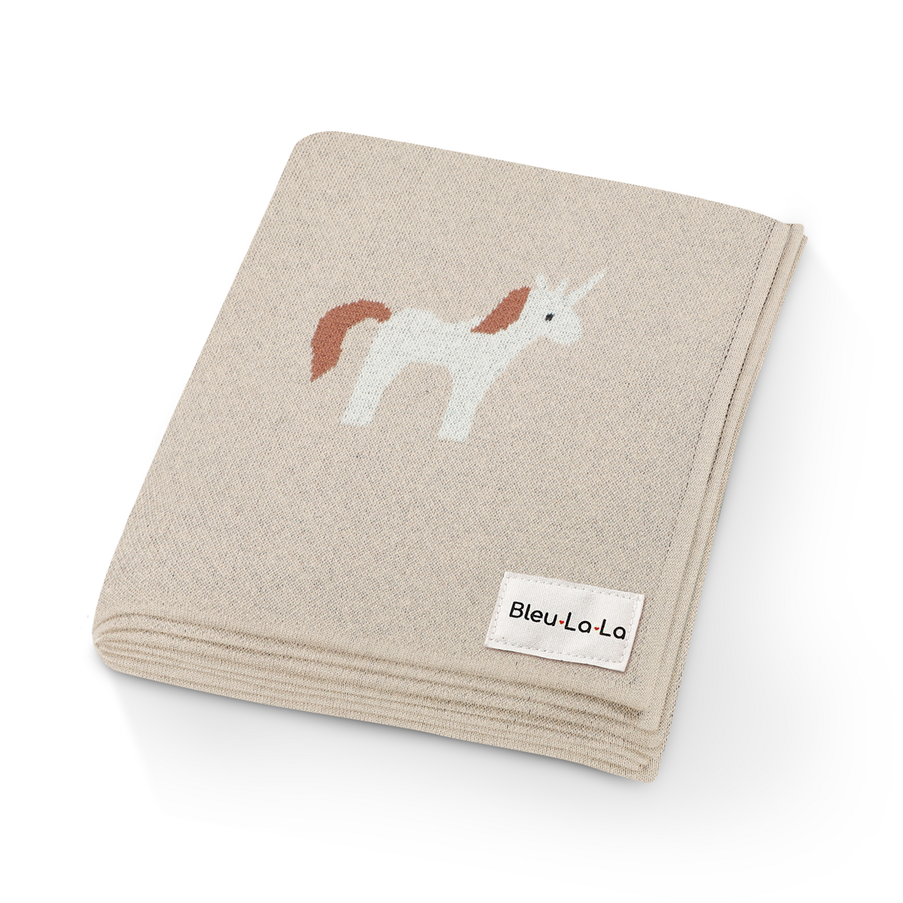 Whimsy Collection - Luxury 100% Cotton Knit Swaddle Baby Blanket Bleu La La