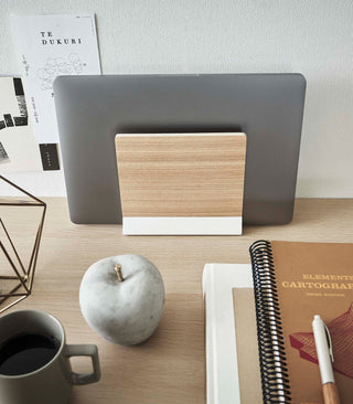 Slim Laptop Stand - Steel + Wood - By Baano