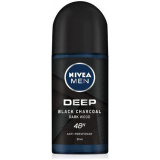 Nivea Deep Black Carbon Dark Wood Roll On Antiperspirant For Men 48 Hour 50 Ml