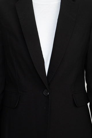 Zac & Rachel notched collar long sleeve one button closure scuba crepe blazer - By Baano