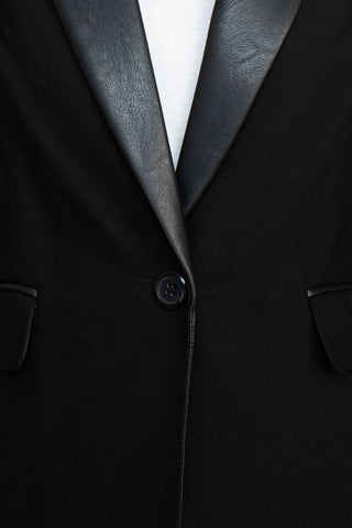 Zac & Rachel notched collar long sleeve one button closure stretch crepe blazer - By Baano
