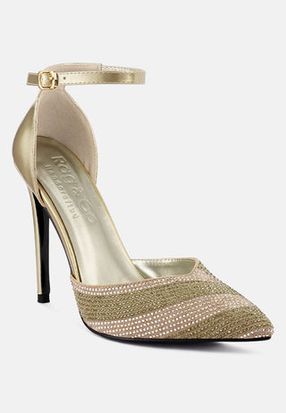 Nobles Rhinestone Patterned Stiletto Sandals