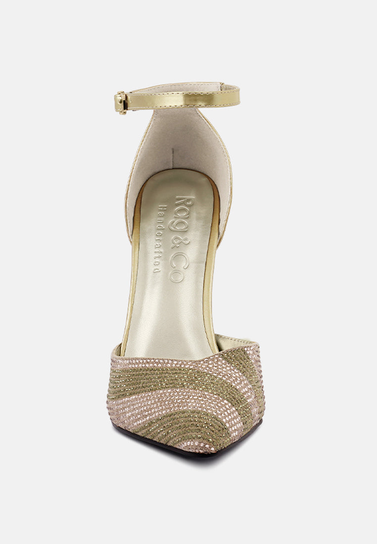 Nobles Rhinestone Patterned Stiletto Sandals